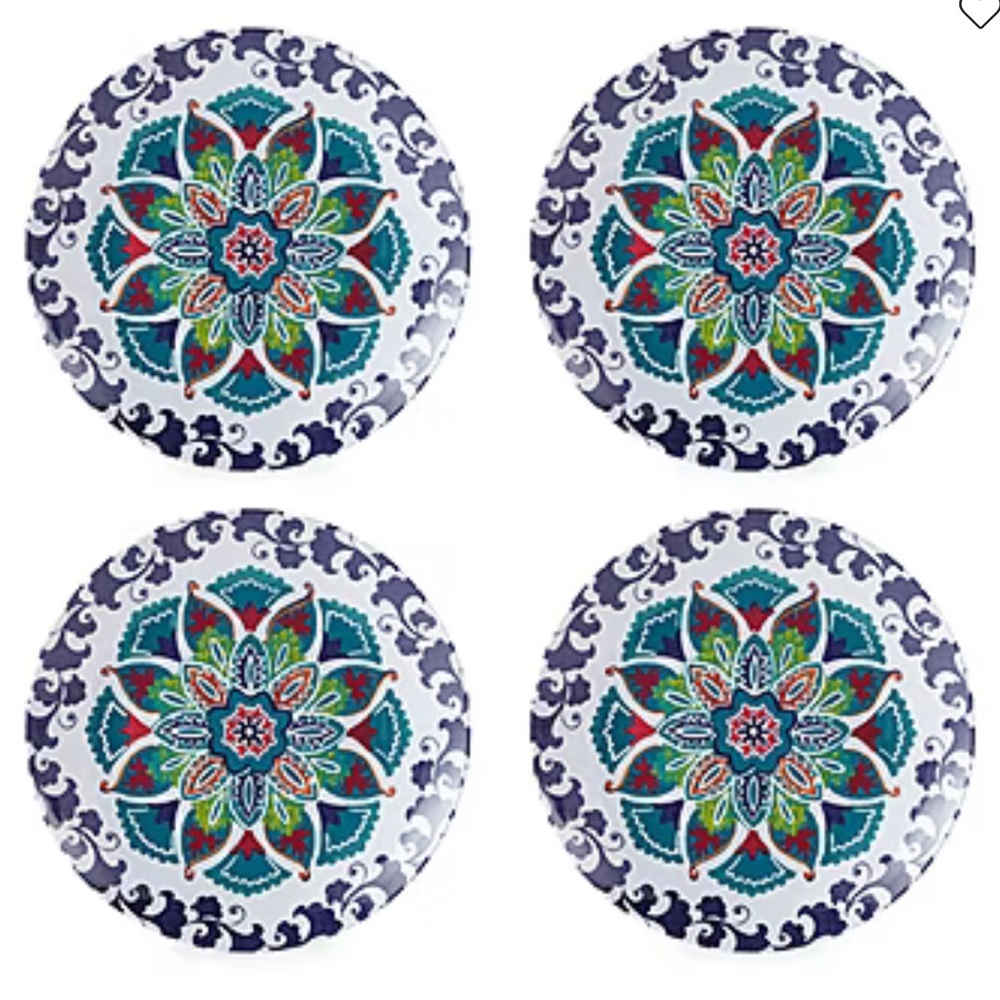 Distant Lands Medallion Melamine Dinner Plate Set - Set of 4